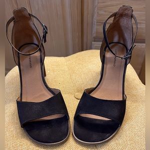 Lucky Brand Black Velour Sandals